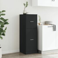 Apothekerskast 40x41x118 cm bewerkt hout zwart 4