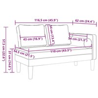 Chaise longue met kussens stof donkergroen 8