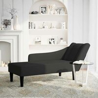 Chaise longue met rechterarmleuning fluweel zwart 2