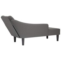 Chaise longue met rechterarmleuning stof donkergrijs 6