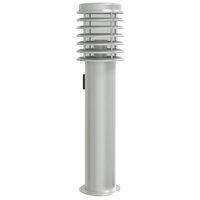 Buitenvloerlamp met stopcontact 60 cm roestvrijstaal zilver 2