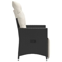 Tuinstoel verstelbaar met kussens poly rattan zwart 5