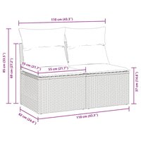 2-delige Loungeset met kussens poly rattan acacia zwart 6