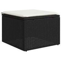 2-delige Loungeset met kussens poly rattan acacia zwart 4