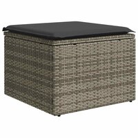 2-delige Loungeset met kussens poly rattan acacia grijs 4