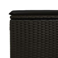 2-delige Loungeset met kussens poly rattan acacia zwart 5