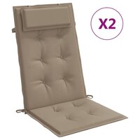 Stoelkussens 2 st hoge rug oxford stof taupe 2