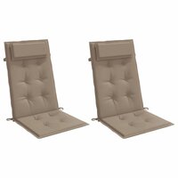 Stoelkussens 2 st hoge rug oxford stof taupe 3