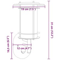 Buitenwandlamp met sensor roestvrij staal zwart 7