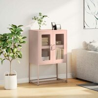 Hoge kast 68x39x107 cm staal roze 3