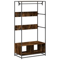 Kledingkast 90x50x180 cm bewerkt hout gerookt eikenkleurig 2