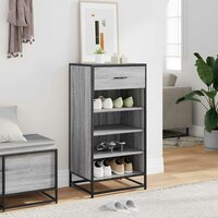 Schoenenrek 48x38x97,5 cm bewerkt hout grijs sonoma eikenkleur 3
