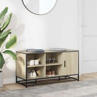 Schoenenbank 100x40x53,5 cm bewerkt hout en metaal sonoma eiken 3