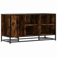 Schoenenbank 100x40x53,5cm bewerkt hout en metaal gerookt eiken 6