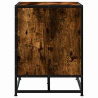 Schoenenbank 100x40x53,5cm bewerkt hout en metaal gerookt eiken 7