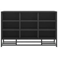 Schoenenbank 84x40x53,5 cm bewerkt hout en metaal zwart 4