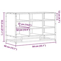 Schoenenbank 84x40x53,5 cm bewerkt hout en metaal zwart 9