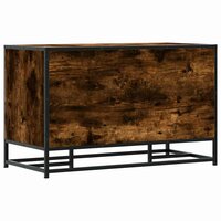 Schoenenbank 84x40x53,5 cm bewerkt hout en metaal gerookt eiken 6