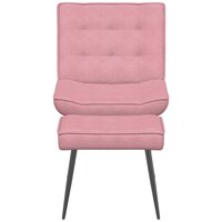 Relaxstoel met voetenbank fluweel roze 4