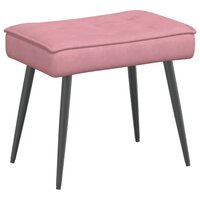 Relaxstoel met voetenbank fluweel roze 6