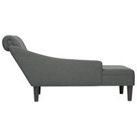 Chaise longue met kussen en rechterarmleuning stof donkergrijs 5