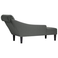 Chaise longue met kussen en rechterarmleuning stof donkergrijs 6