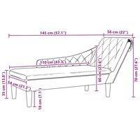 Chaise longue met kussen en rechterarmleuning stof donkergrijs 9