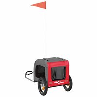 Hondenfietstrailer oxford stof en ijzer rood en grijs 8