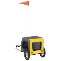 Hondenfietstrailer oxford stof en ijzer geel en grijs 8