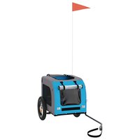 Hondenfietstrailer oxford stof en ijzer blauw en grijs 3