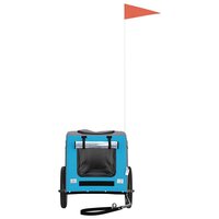 Hondenfietstrailer oxford stof en ijzer blauw en grijs 4
