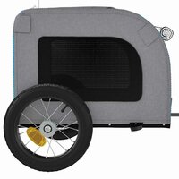 Hondenfietstrailer oxford stof en ijzer blauw en grijs 7