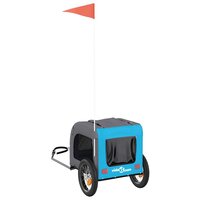 Hondenfietstrailer oxford stof en ijzer blauw en grijs 8