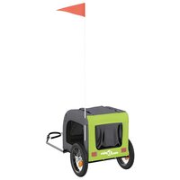 Hondenfietstrailer oxford stof en ijzer groen en grijs 8