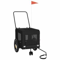 Hondenfietstrailer oxford stof en ijzer zwart 4