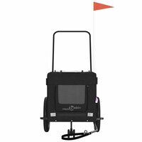 Hondenfietstrailer oxford stof en ijzer zwart 5