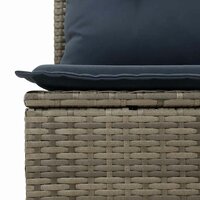 2-delige Loungeset met kussens poly rattan acacia grijs 5