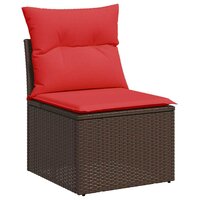 2-delige Loungeset met kussens poly rattan acacia bruin 4