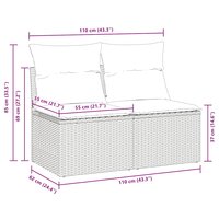 2-delige Loungeset met kussens poly rattan acacia bruin 6