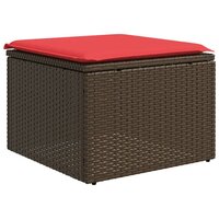2-delige Loungeset met kussens poly rattan acacia bruin 4