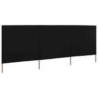 Windscherm 3-panelen 400x120 cm stof zwart 2