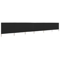 Windscherm 6-panelen 800x120 cm stof zwart 2