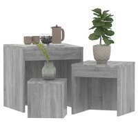 3-delige Tafeltjesset bewerkt hout grijs sonoma eikenkleurig 4