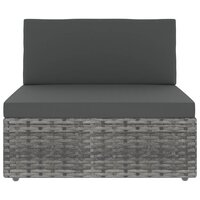 Middenbank sectioneel poly rattan grijs 2