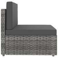 Middenbank sectioneel poly rattan grijs 3