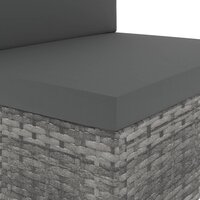 Middenbank sectioneel poly rattan grijs 5