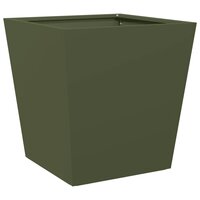 Plantenbak 40x40x40 cm staal olijfgroen 2