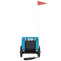 Hondenfietstrailer oxford stof en ijzer blauw en zwart 3