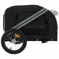 Hondenfietstrailer oxford stof en ijzer zwart en grijs 7