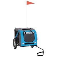Hondenfietstrailer oxford stof en ijzer blauw en grijs 2